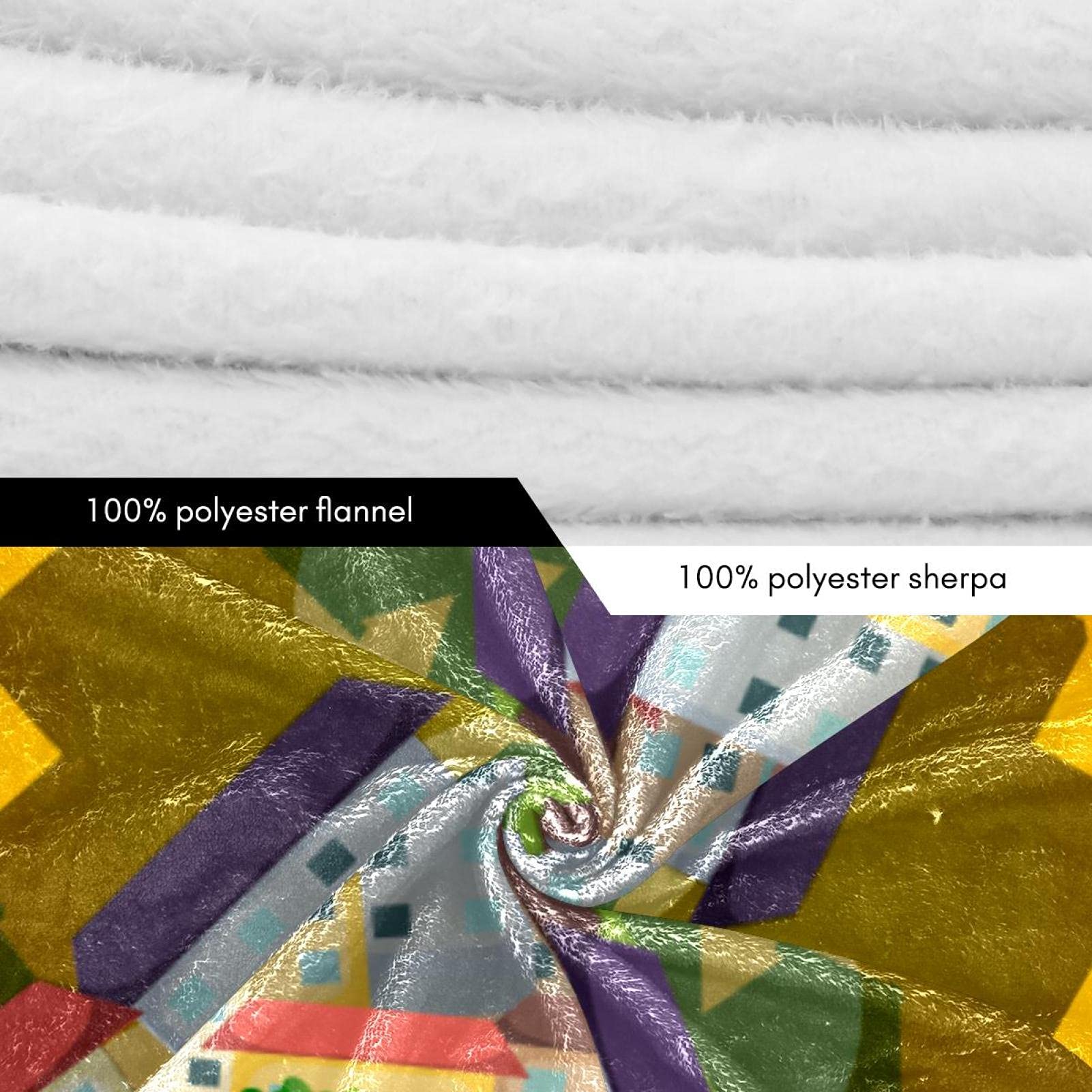 Felpa oversize con cappuccio, in flanella Sherpa, con tasca per adulti, uomini e donne, scena con molte case
