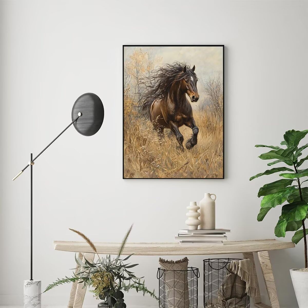 Dipingere con i Numeri Animale, Paint by Numbers Adulti Cavallo, Fai da te Creativi Adulti Quadri da Dipingere Numerati Kit per Decorazione Della Parete di Casa, Regalo 70x95 cm Senza Cornice 01-B