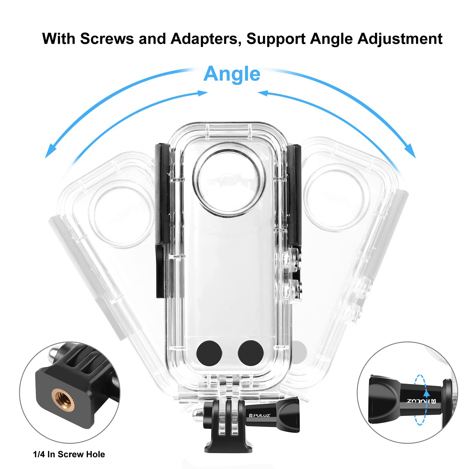 Funda impermeable para Insta360 X3, cámara de acción de 30 m, carcasa impermeable subacuática, con hebilla, kit de tornillos de montaje básico para deportes acuáticos