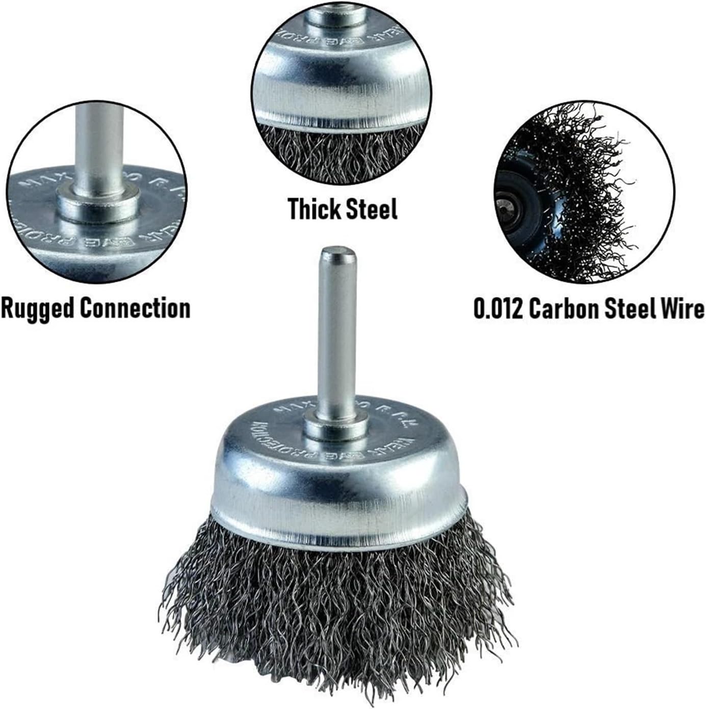 6Pcs Wire Brush Wheel Cup Brush Set for Drill - Brass Coated Abrasive Tool for Polishing and Rust Removal