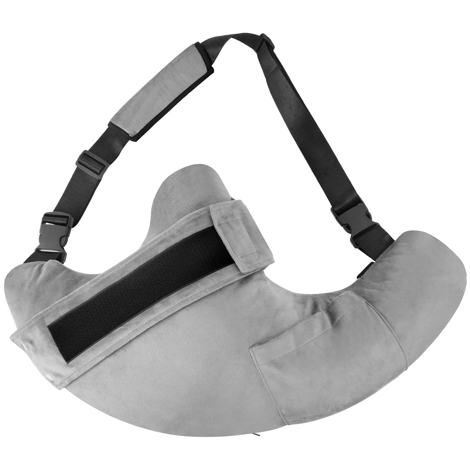 Shoulder Pillow Rotator Cuff Pillow - Arm Sling Side Sleeper Pillows for Adults, Post Shoulder Surgery Rotator Cuff Brace, Neck, Shoulder Pain, Post Surgery Gifts (Gray with Strap) - Image 8