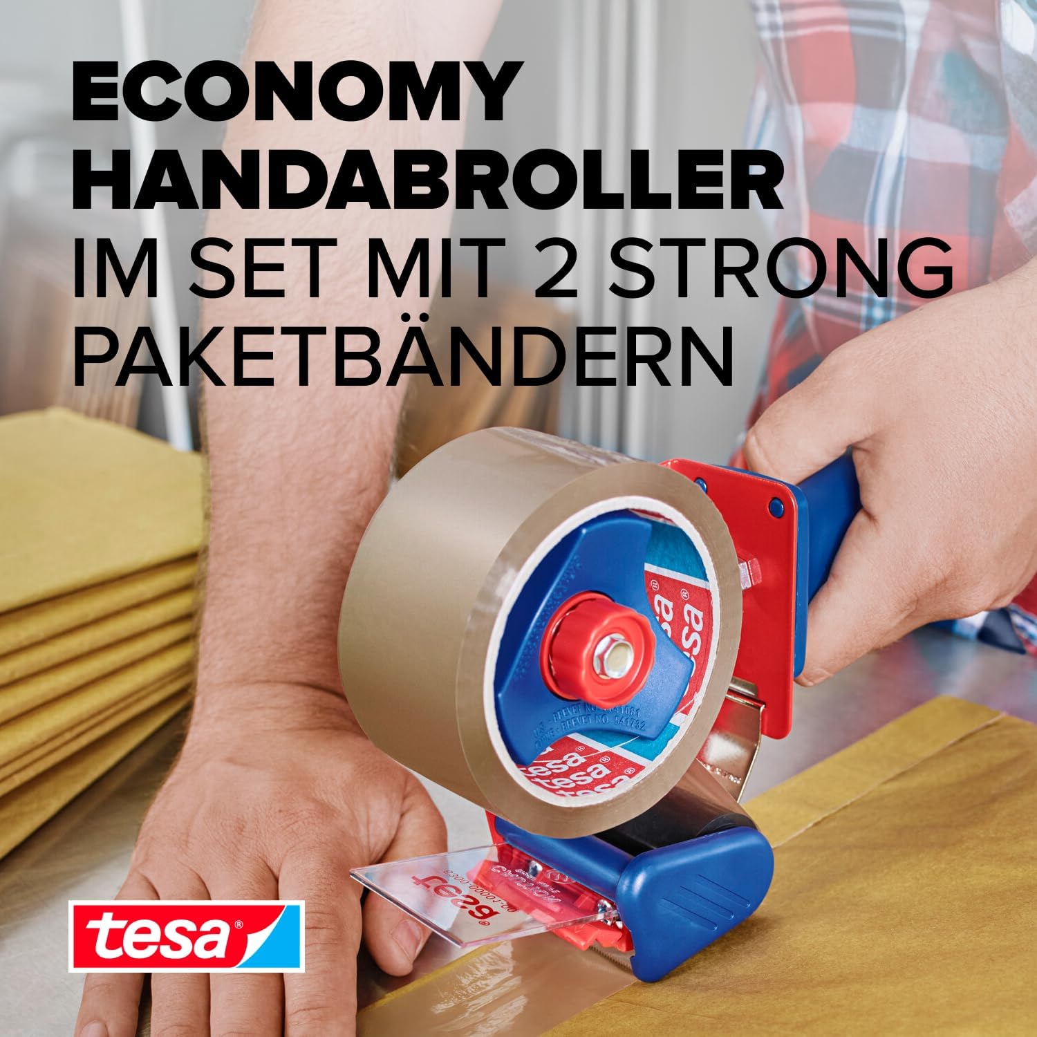 Tesa tesapack Strong transparant 2 x 66m:50mm + Dispenser 57195-00000-01