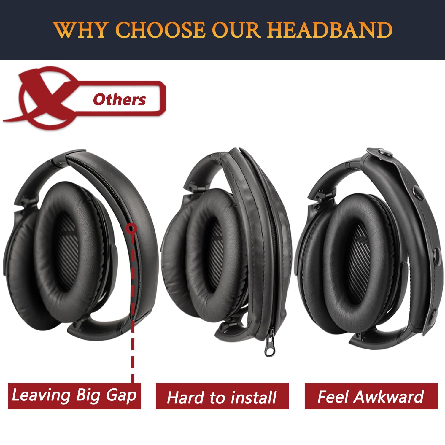 SOULWIT Bandeau Couverture pour Bose OE1 on-Ear Casque (ne Convient Pas au QC3), Pièce de Rechange pour Headband