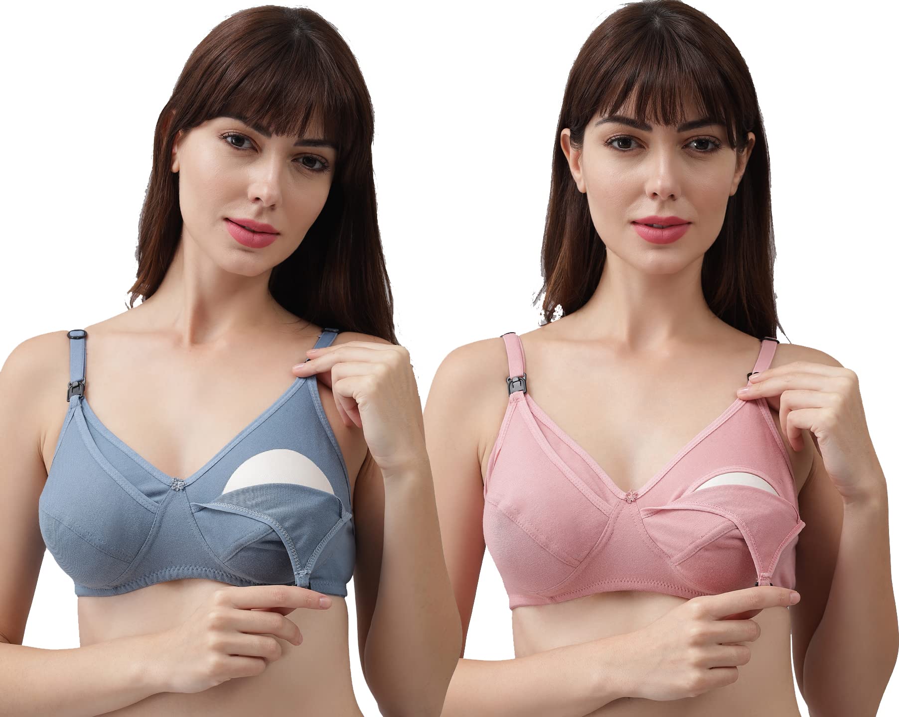 Women,s Cotton Best Nursing/Maternity Non Padded Non Wired Bra (Pack of 2)-image-48