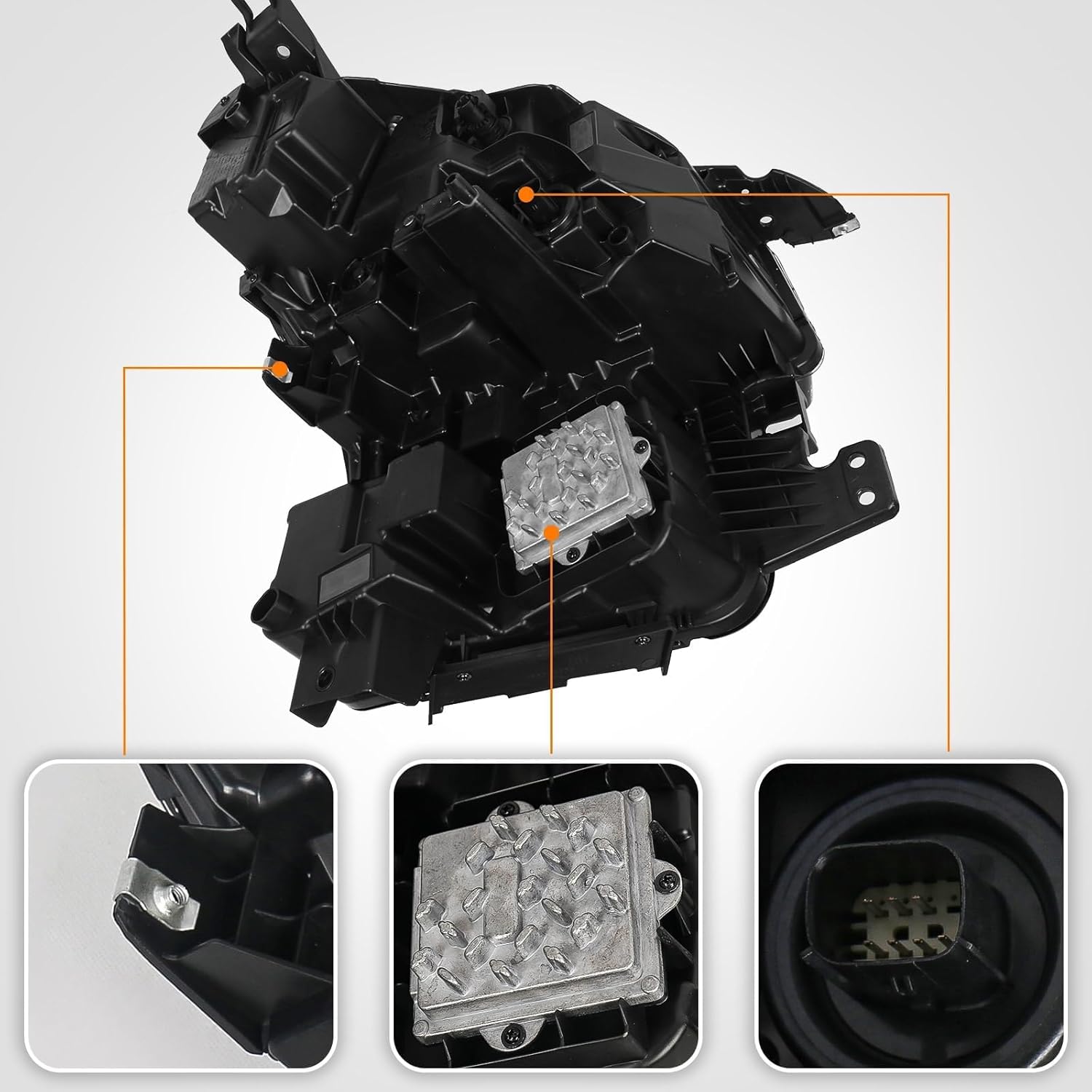 FIONE Full LED Headlights Assembly Compatible with Chevy Tahoe/Suburban 2021 2022 2023 WITH LED Running Light Factory Headlamps Right Passenger Side RH
