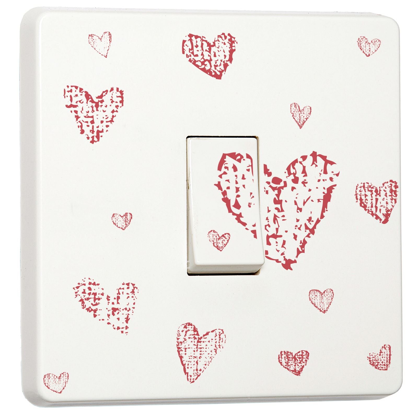 Stika.co Red Pack Of 2 Love Hearts Design, Switch Decor, Single Light Switch Sticker, Children Home Decoration Improvements