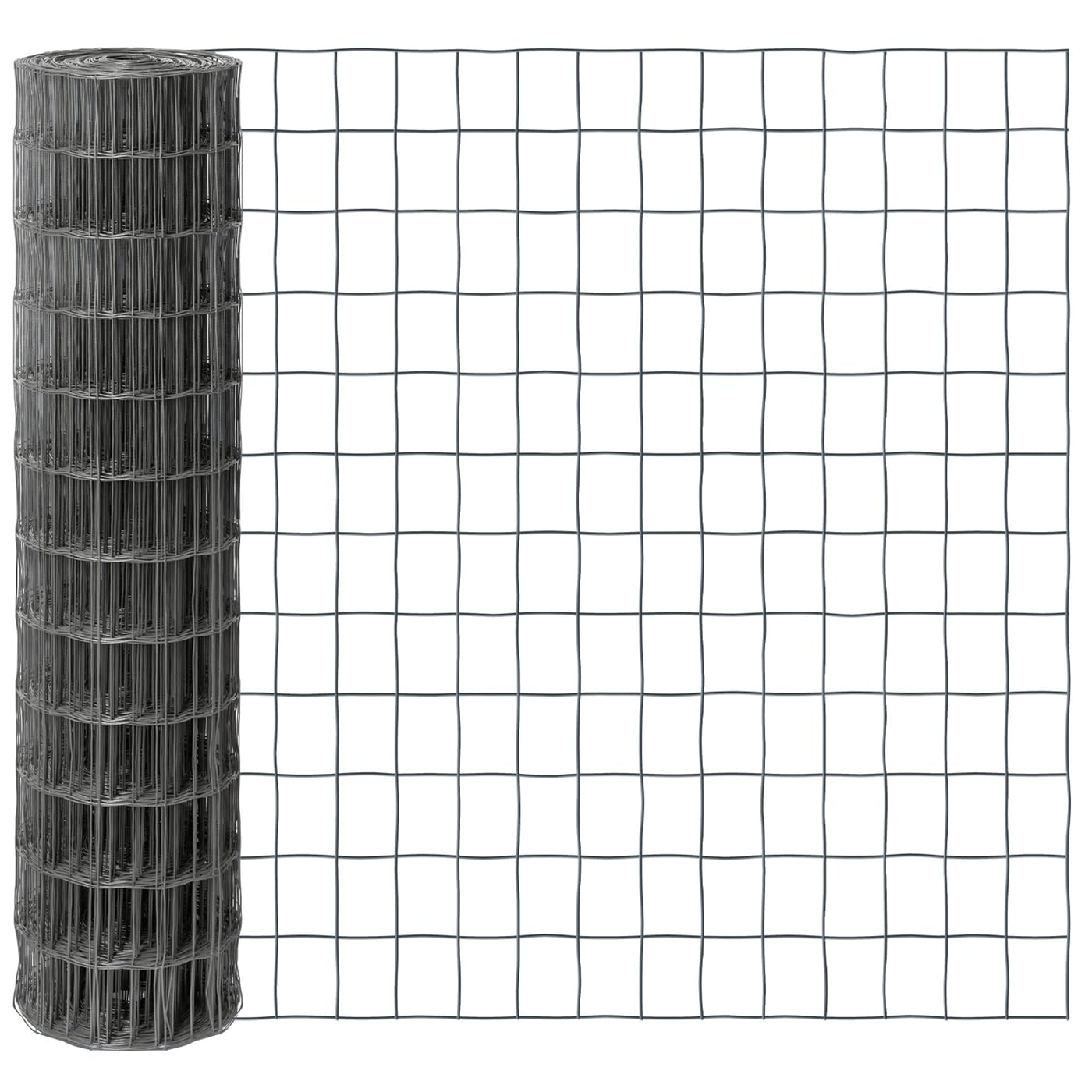 VOSS.garden 25m Gitterzaun 120cm Premium Maschendrahtzaun 100x75mm Gartenzaun Anthrazit Wetterfest Punktgeschweißt