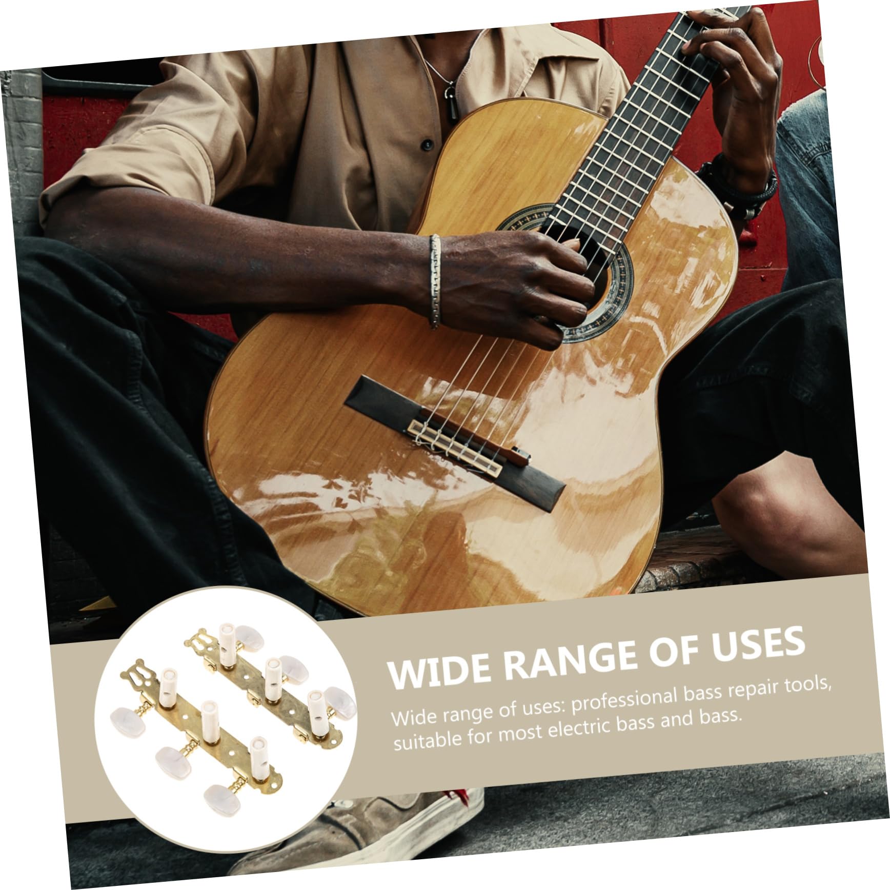 6 Chevilles D’accordage Pour Guitare - Universelles, Tête Ronde - Faciles à Installer - Pour Guitares Folk Et électriques