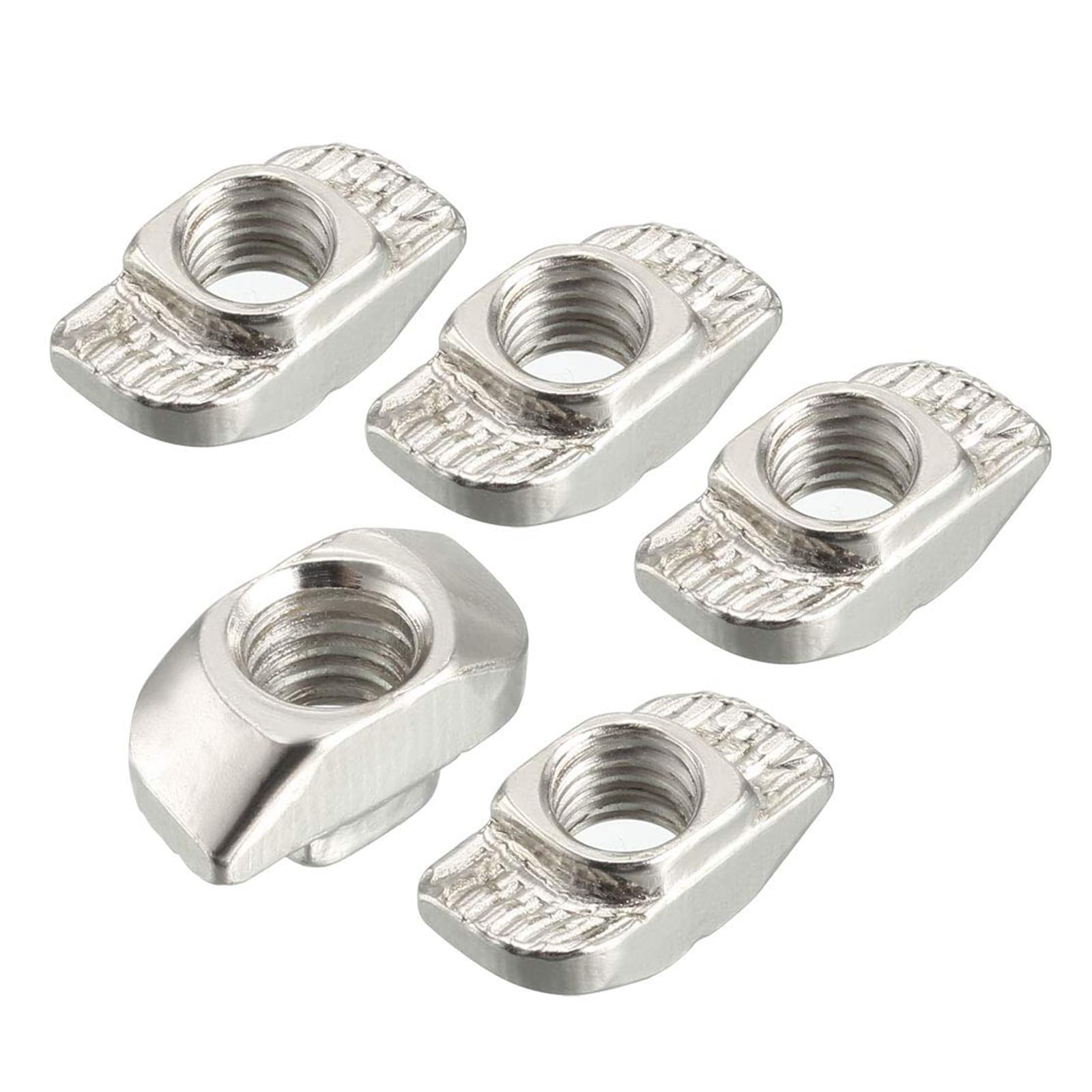 Unifizz Sliding T Slot Nuts M5 Half Round Roll In T-Nuts for 2020 Series Aluminum Extrusion Profile Carbon Steel Nickel-plated Pack of 50 โ image 1