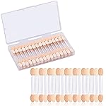 Clear Disposable Eyeshadow Sponge Applicators, 50PCS Double Sided Eye Shadow Applicator Sticks with Box