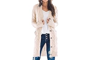 Chunky Long Duster Sweaters for Women 2024 with Pockets