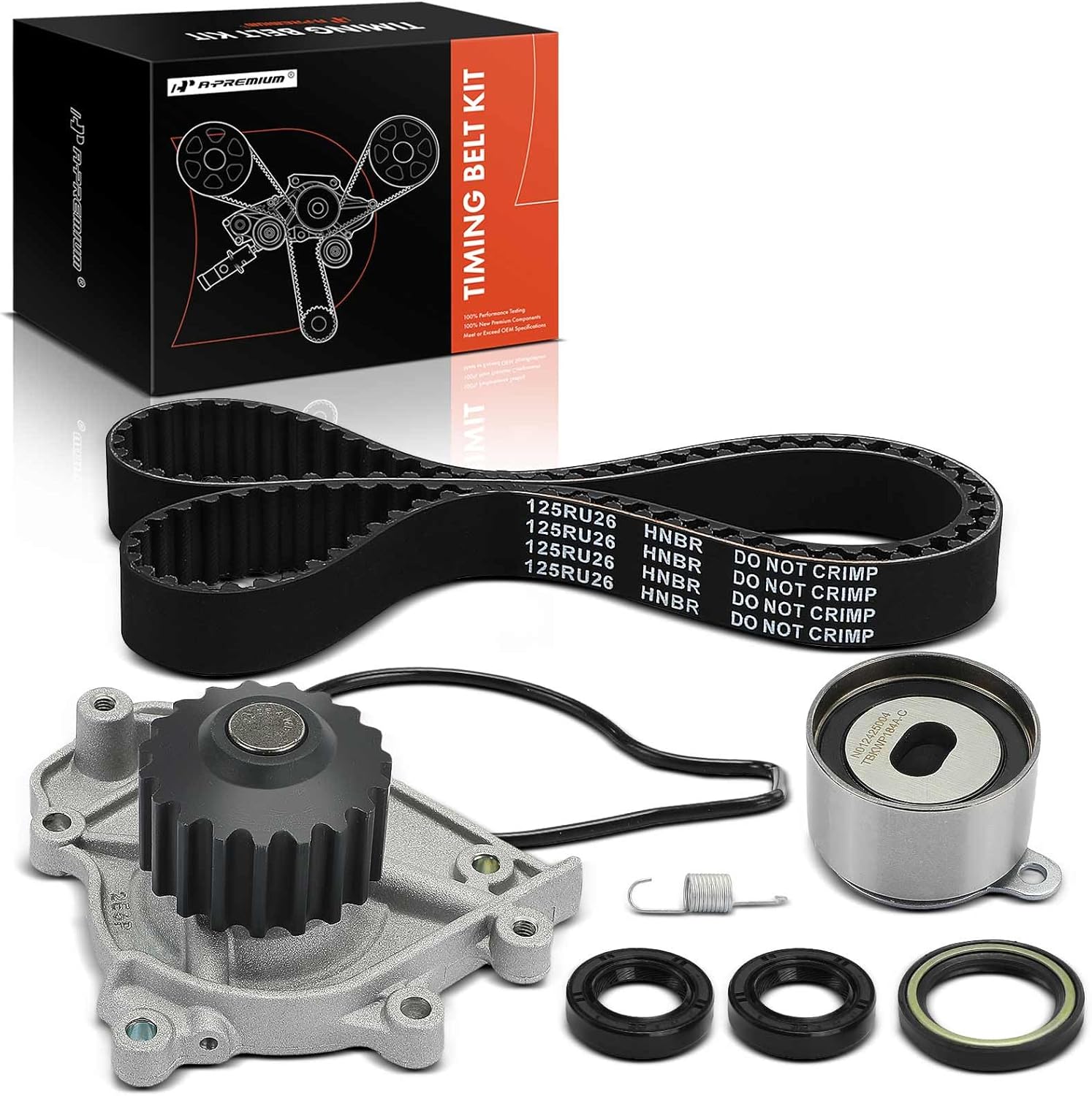 A-Premium Engine Timing Belt Kit with Water Pump Compatible with Acura Integra 1990-1995, L4 1.8L