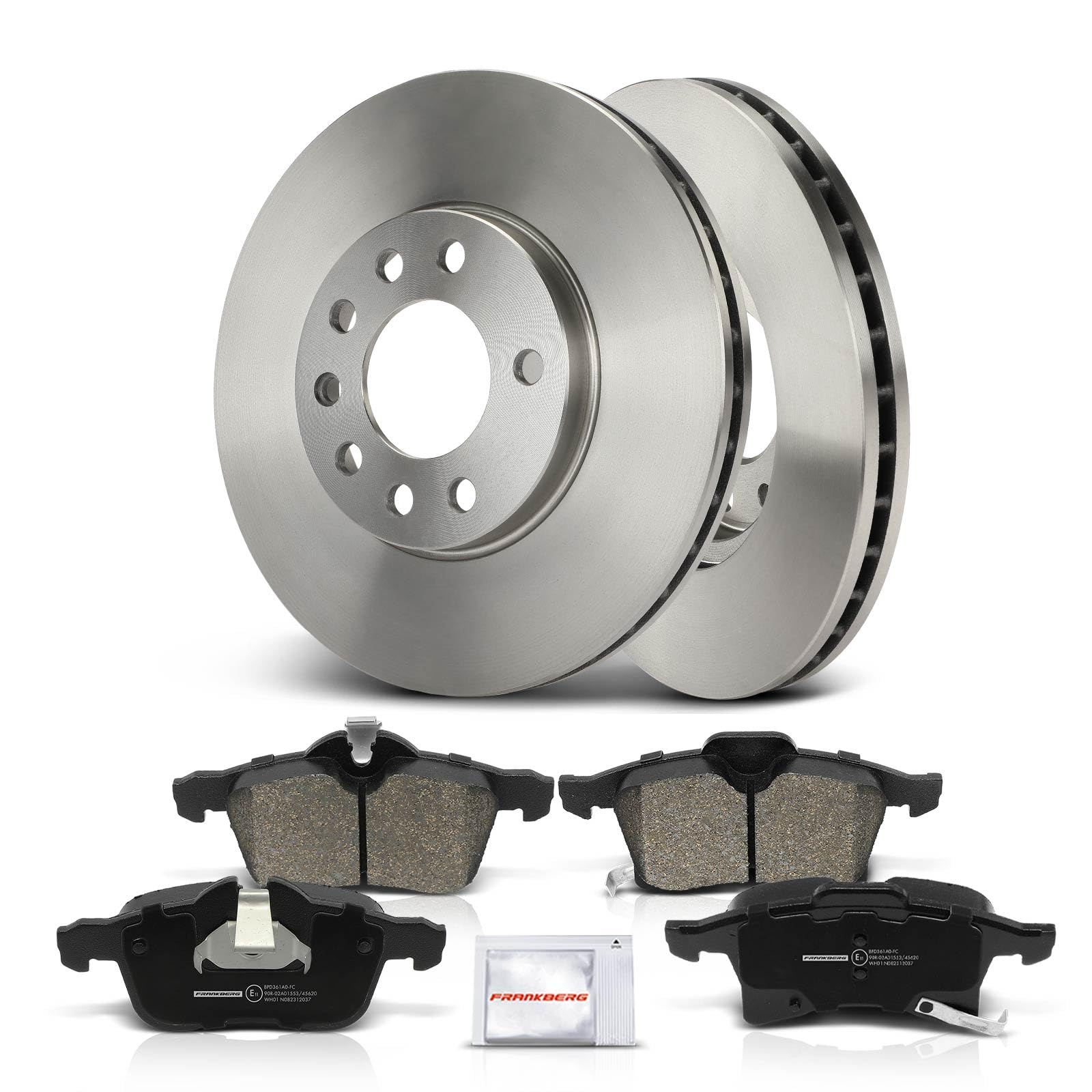 Frankberg Set freni incl. 2x Dischi Freno + 4x Pastiglie dei Freni Anteriore Compatibile con Zafira/Zafira Family B A05 Astra H A04 Astra H Twintop A04 Replace# 93181189