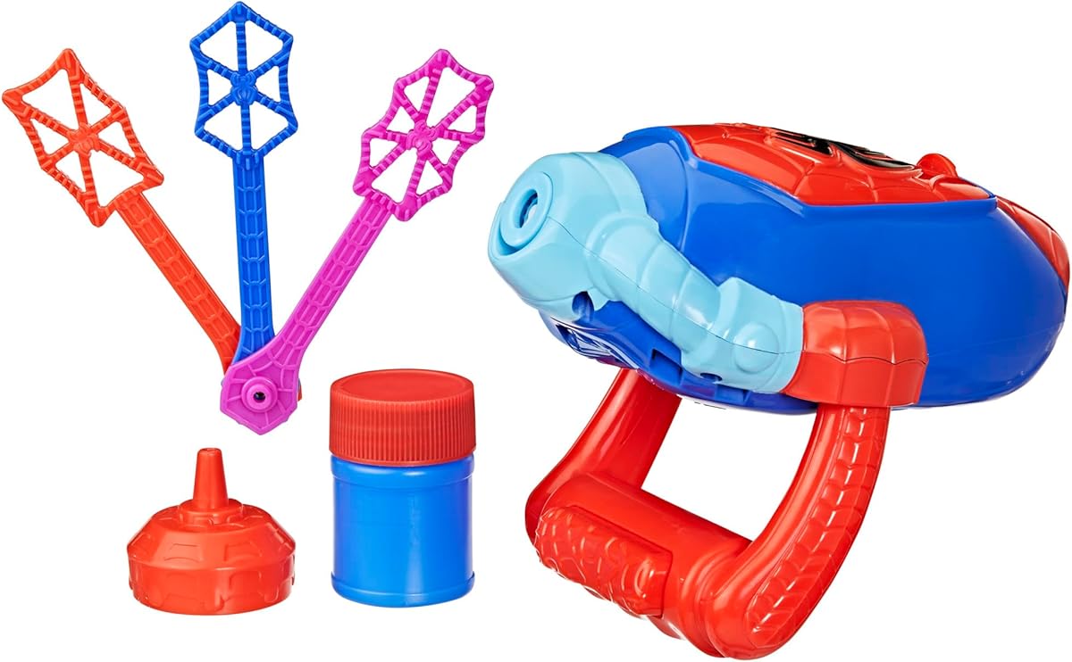 Spidey and his Amazing Friends Marvel Water-Webs Electronic Bubble Slinger, Super Hero Role Play Toys for Kids, Ages 3+