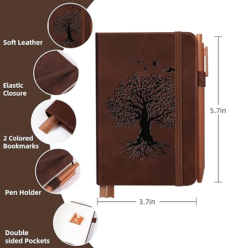 Miniatura 2 de Paquete de 3 cuadernos de bolsillo para diario, tamaño A6, para tomar notas, diarios, para escribir, mini blocs de notas con soporte para bolígrafo,