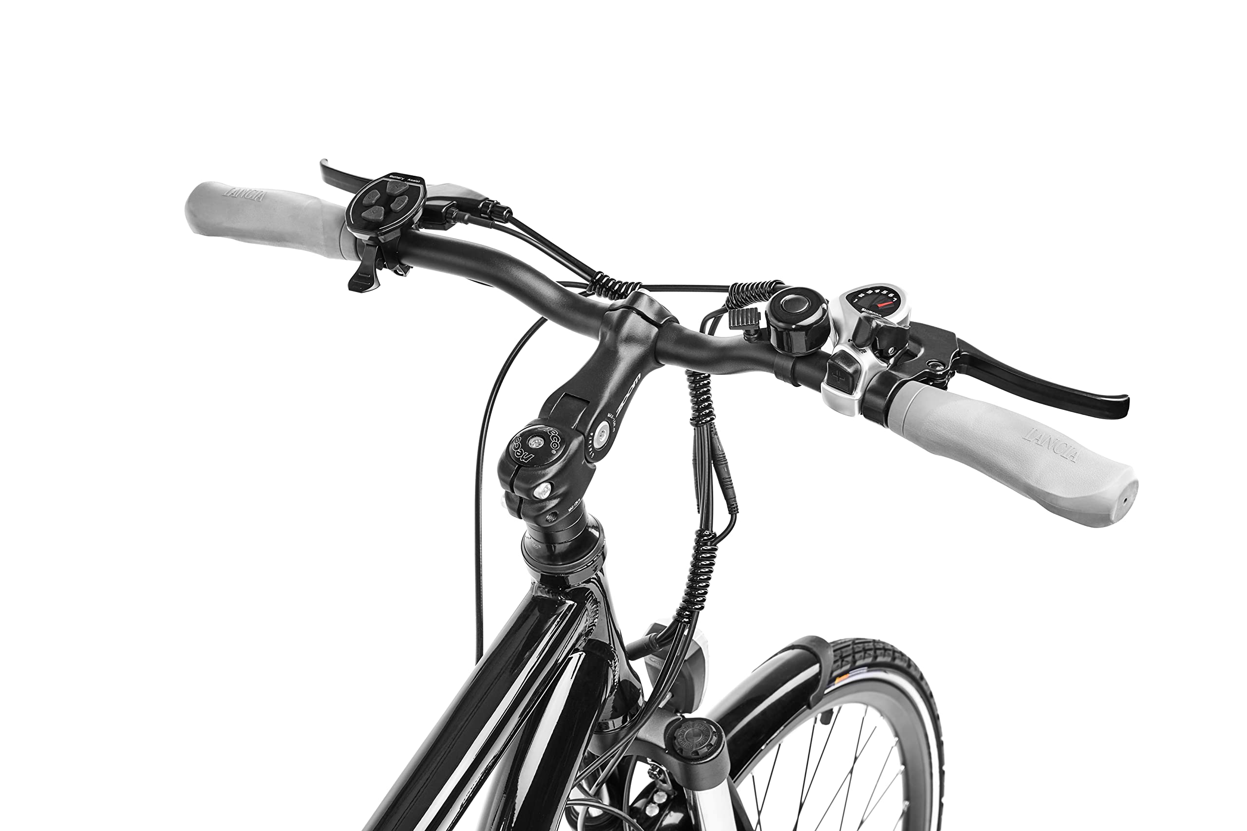 Lancia Estro, Bicicletta Elettrica, Pedalata Assistita, Ruote 27", Fino a 70 km di Autonomia, Motore 250W, Batteria 374Wh, Freni a Disco, Cambio Shimano 7 rapporti