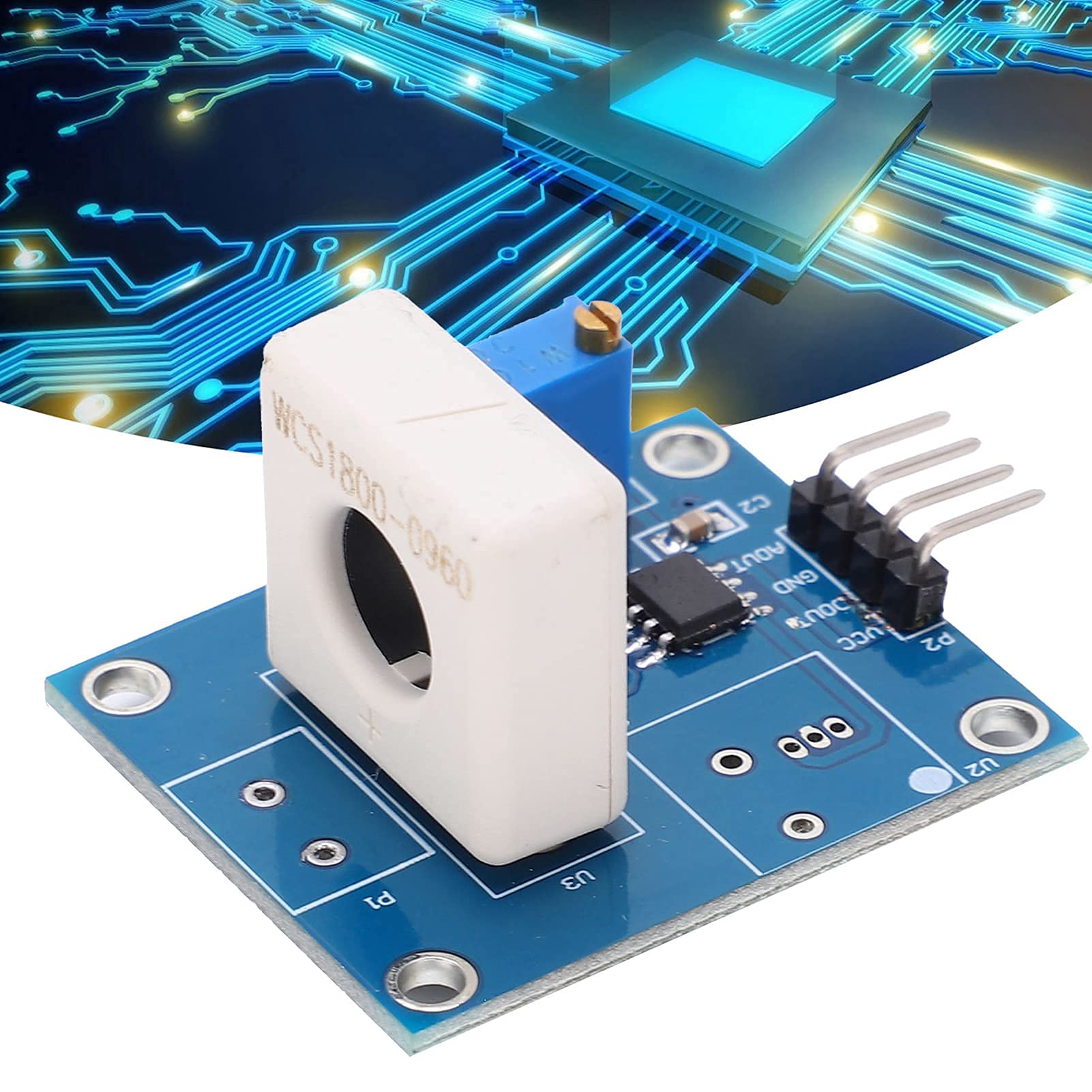 WCS1800 Modules de Capteur de Courant à Effet Hall, 2Pcs DC 5V 35A Module de Capteur de Tension Détecteur de Protection Contre les Surintensités de Court Circuit Testeur de tension Terminal Capteur