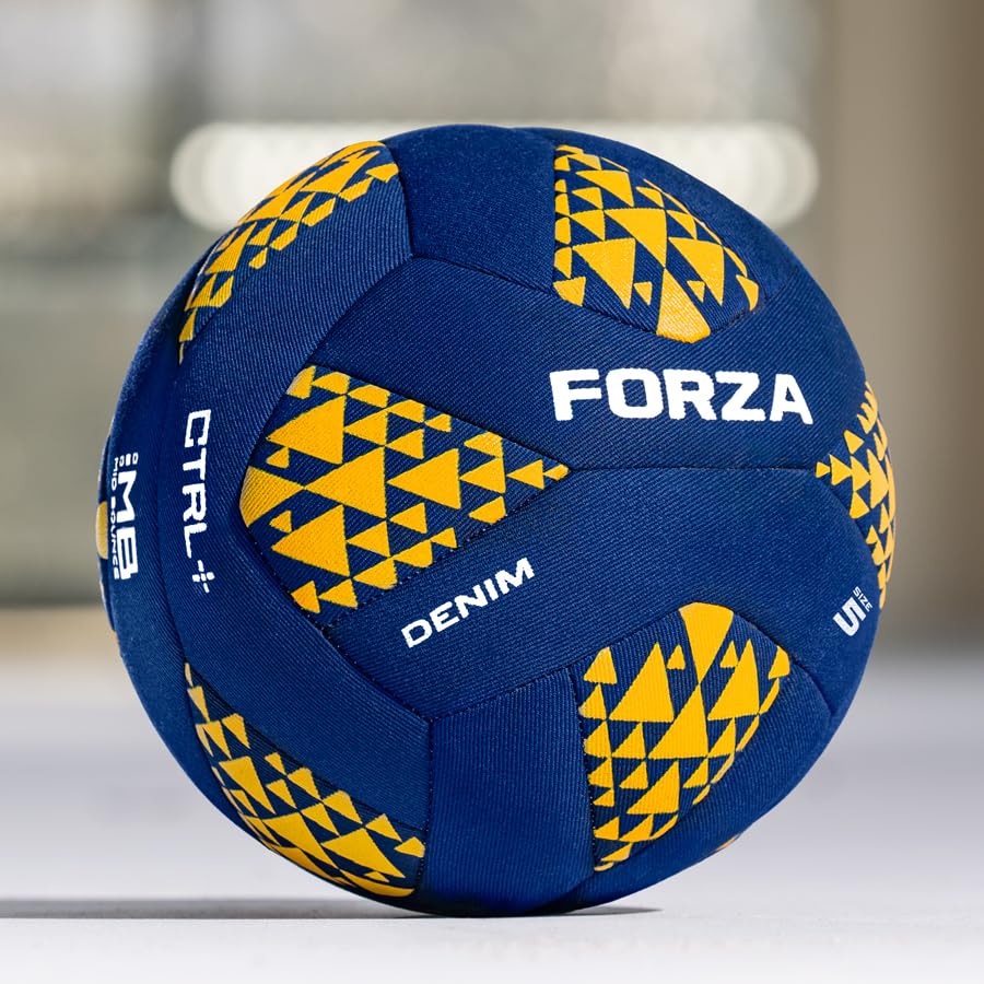 FORZA Freestyle Denim Football | Durable Trick & Skill Training Ball – WFFA Approved Freestyle Football [Sizes 4 & 5] (3, Size 5)