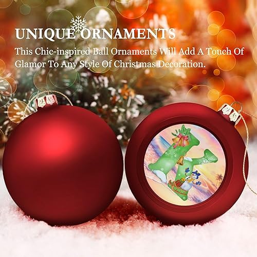 Miniatura 4 de Adorno de bola de Navidad, monograma, letra inicial, K, bola de árbol de Navidad, muñeco de nieve, alfabeto A-Z, óxido floral, monograma letra,