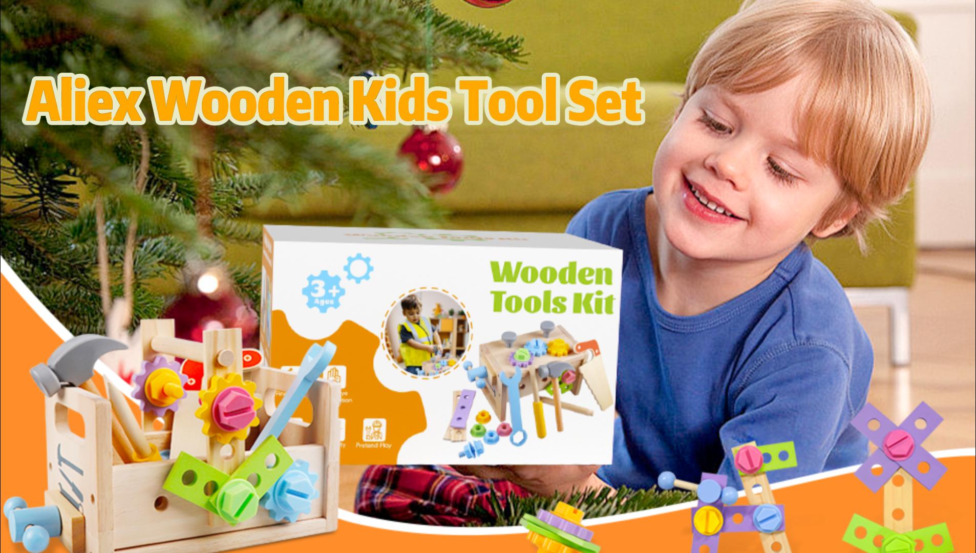 Amazon.com: Aliex Wooden Kids Tool Set, 30pcs Toy Tools for