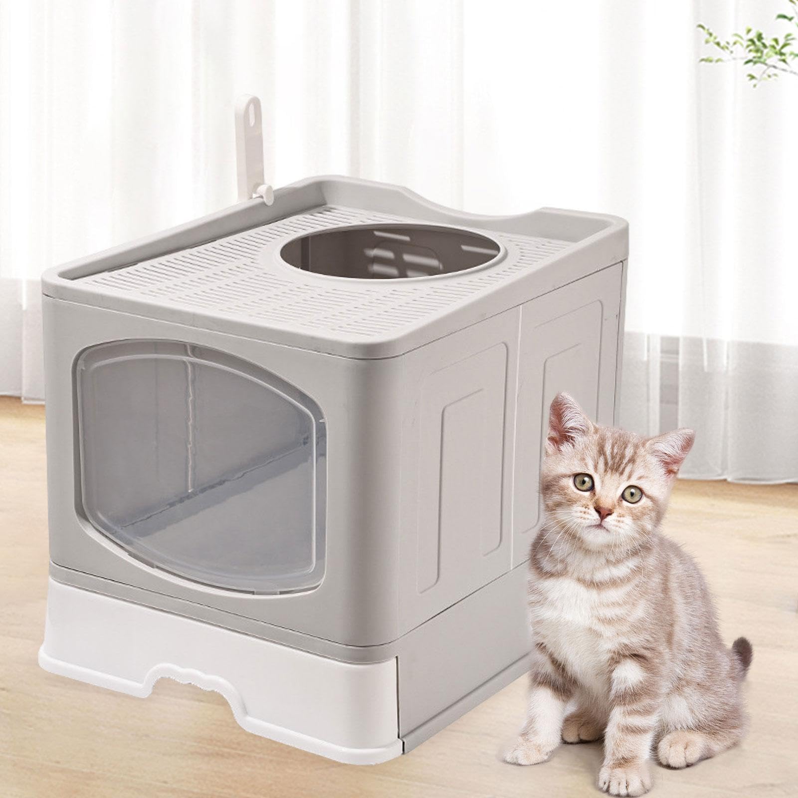 Arenero Y Cerrado para Gatos, con Un de Fácil Limpieza.