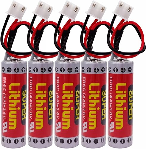 5 piezas 3.6V ER6C AA PLC batería 1800mAh para FX F2-40BL PLC con enchufe blanco batería de litio nuevo