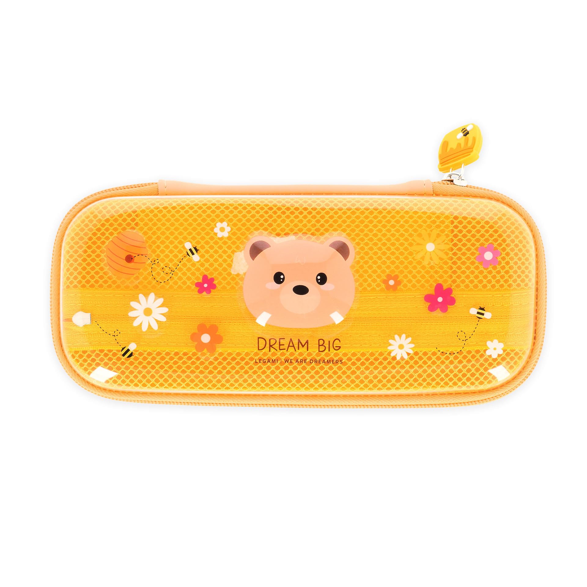 Legami - Astuccio Wonderwow, Tema Teddy Bear, 2 Scomparti e Portapenne interno, Scomparto interno con Tessuto a Rete, Chiusura a Zip, 23x11x5 cm