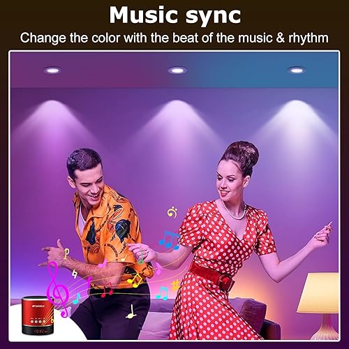 Miniatura 8 de LightingWill Iluminación LED empotrable de 2 pulgadas, Smart WiFi LED, luz de techo LED de 5 W compatible con AlexaGoogle Assistant, RGB regulable y