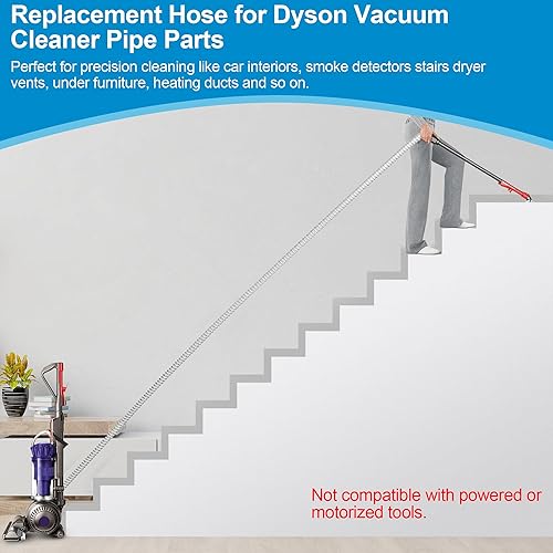Miniatura 7 de Conjunto de manguera de aspiradora compatible con modelos Dyson DC40, DC41, DC55, DC65, DC66, DC75 UP13 UP14 UP20 (23.6 in a 137.8 in de largo,
