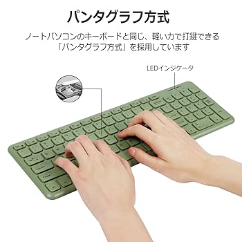 Amazon | ワイヤレスキーボード 2.4G USB 超薄型 96キー 静音