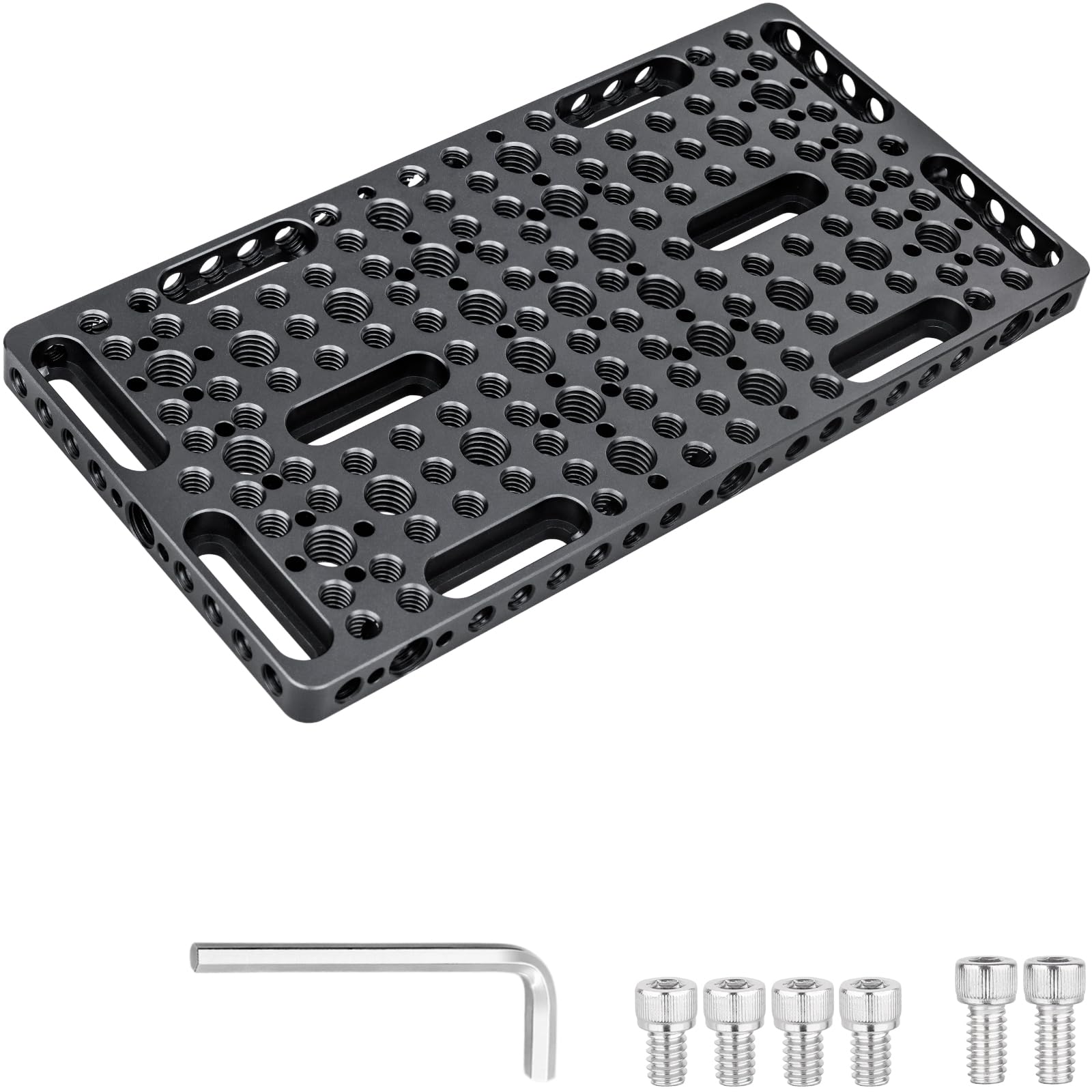 INNOREL CP10 Piastra a forma di formaggio multifunzionale con filettature da 1/4“ e 3/8”, Piastra di montaggio commutabile con fori di localizzazione ARRI incorporati per telecamera e treppiede