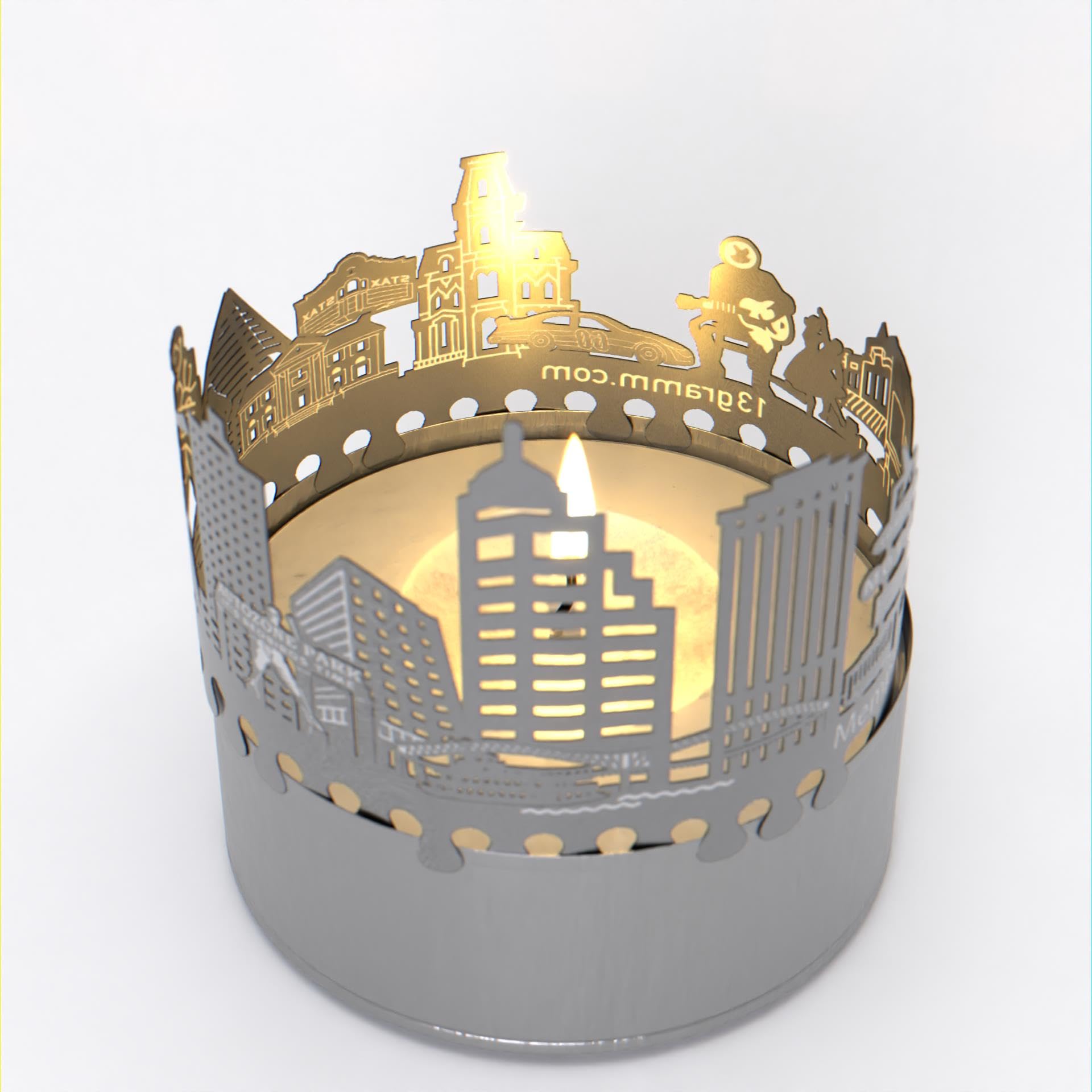 Memphis Skyline Shadow Play Candle Attachment - Souvenir Gift for Fans, Stunning Silhouette Projection, Perfect Memphis Cityscape Decor
