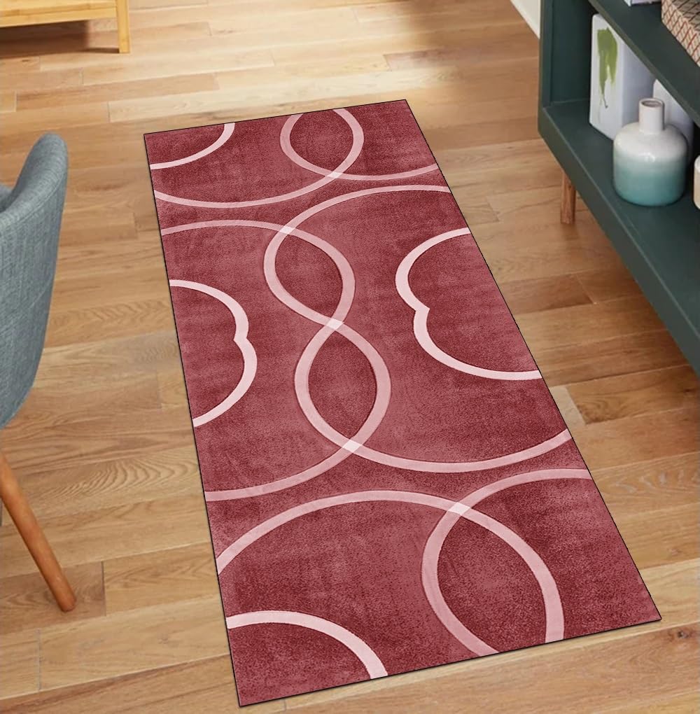 Alfombra de pasillo roja lavable y antideslizante de 100x250 cm para cocina