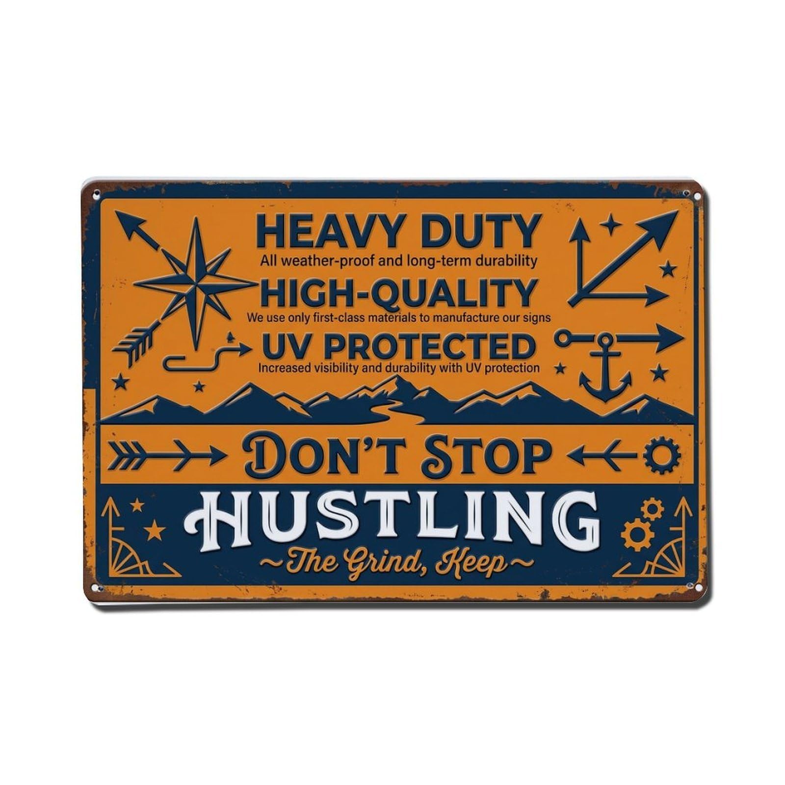 Decide Path Take Strength Retro Motivational Slogans Metal Tin Sign Plaque Wall Decor for Cafe, Club Bar, Office, Home Garden Metal Poster 8x12Inch