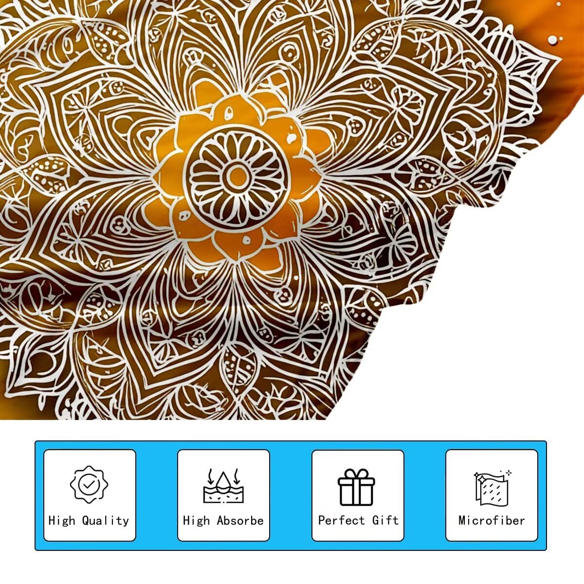 Telo Mare Microfibra, Telo Mare Grande 100x220cm 2 Pezzi, Asciugamano Palestra Donna Asciugatura Rapida, Antisabbia Asciugamano Microfibra, Leggero Asciugamani Palestra per Regalo (Mandala) -4240