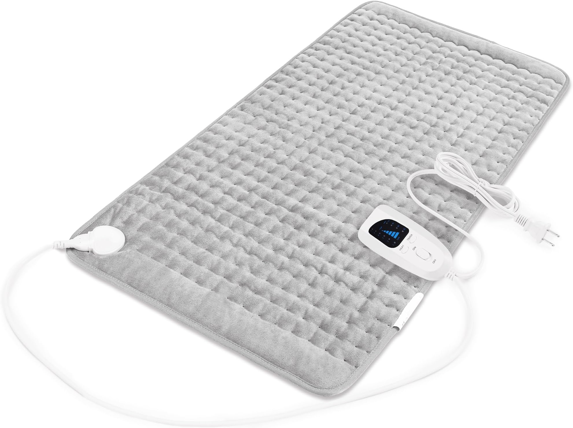 Deepsoon Heating Pad,Electric Heating Pads for Back,Neck,Moist Heating Pad for Abdomen Shoulder Knee Legs,Dry/Moist Heat&Auto Shut Off,Mother's Day Birthday for Men and Women,Light Gray,33x17 Inch