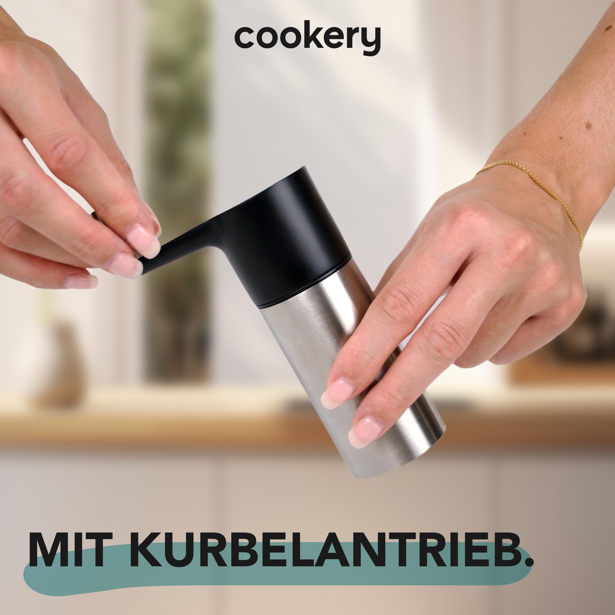 Macina Noce Moscata Manuale SILBERTHAL | Acciaio Inox | Contenitore Vetro Per 4 Noci