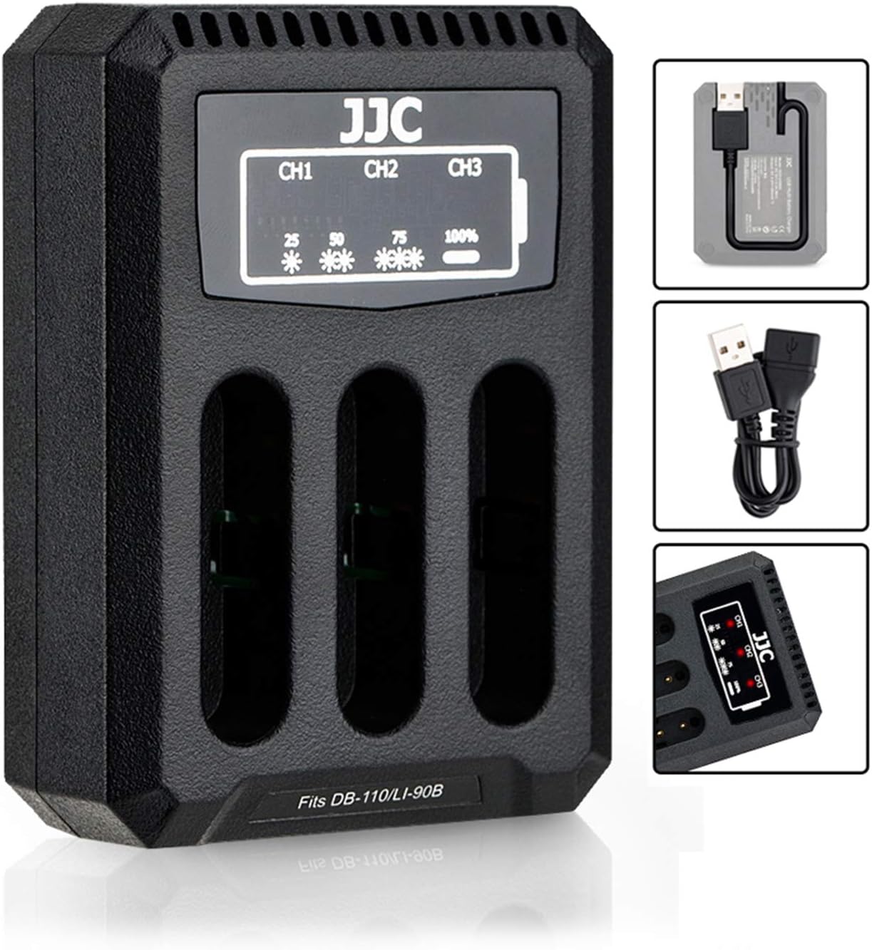 DB-110 LI-90B LI-92B Multi Battery USB Charger for Ricoh GRIIIx GRIIIx HDF GRIII GRIII HDF WG-6 and Olympus Tough TG-7 TG7 TG-6 TG6 TG-5 TG5 TG-4 TG4 TG-3 TG3 TG-2 TG2 TG-1