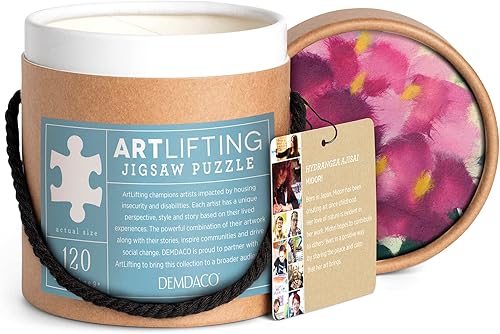 Miniatura 4 de DEMDACO Midori Hydrangea Ajisai Art Lifting - Rompecabezas de pared de 8 x 10 pulgadas y rompecabezas unisex de cartón en caja para adultos, 120