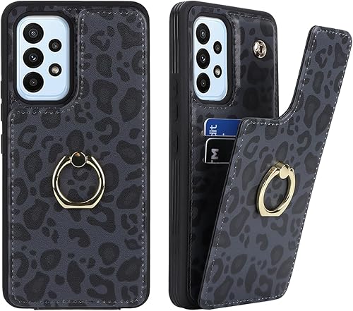 Miniatura 4 de Lipvina Funda para Samsung Galaxy A53 5G con tarjetero, Galaxy A53 5G para mujer, tarjetero de crédito, soporte de anillo y bloqueo RFID, bonitas
