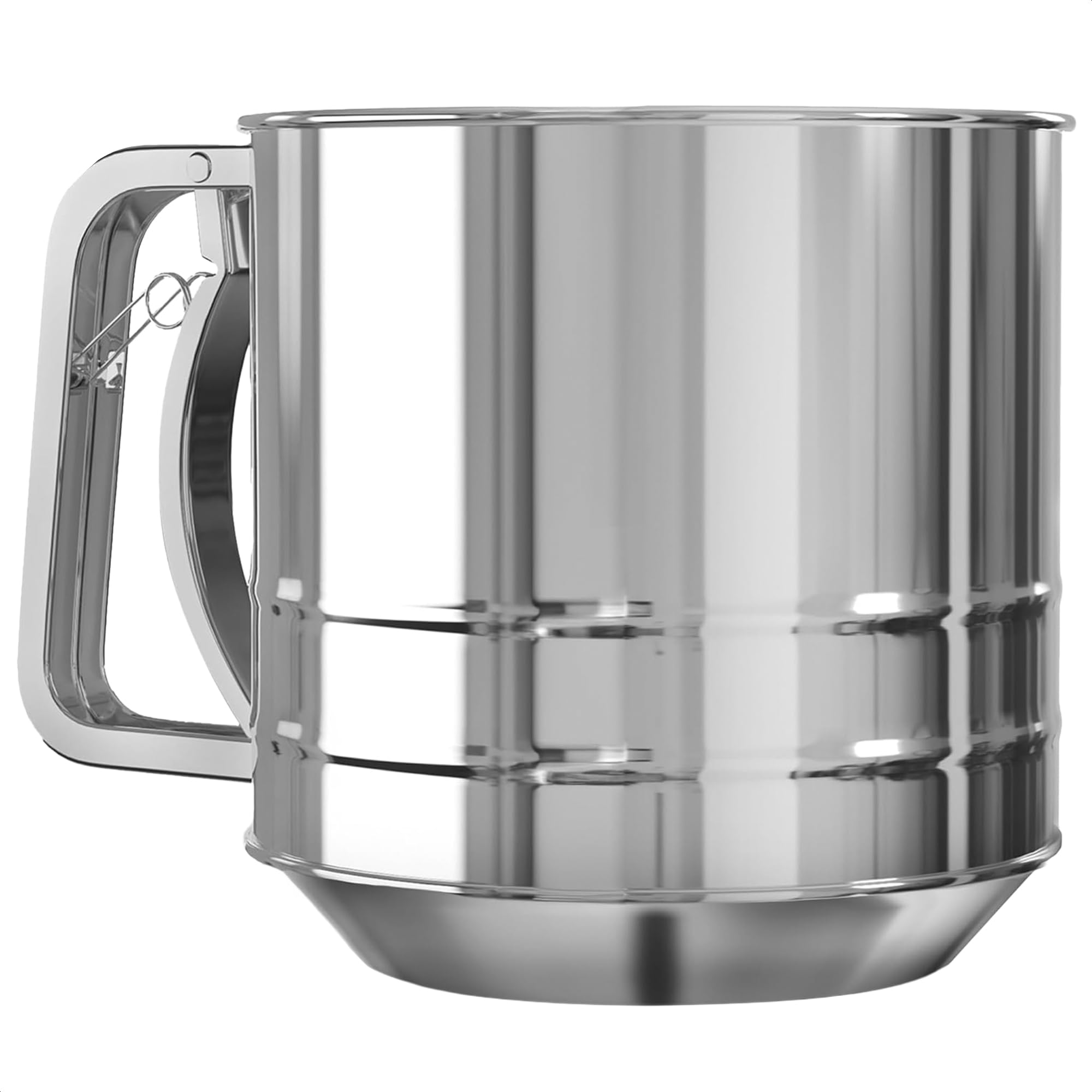 5 Cup Flour Sifter for Baking – Large Capacity Flour Sifter Stainless Steel with Double Mesh, Easy One-Hand Use & Dishwasher Safe – Baking Tools for Sifting Powdered Sugar, Cocoa & Valentine Cookies