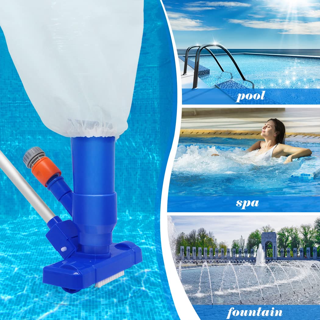 Idota Poolreinigung Bodensauger, Poolsauger Staubsauger, Poolsauger Vakuumsauger Staubsauger Tragbares mit Bürste für Schwimmbad, Brunnen,Teich, Whirlpool, Bad und Spa