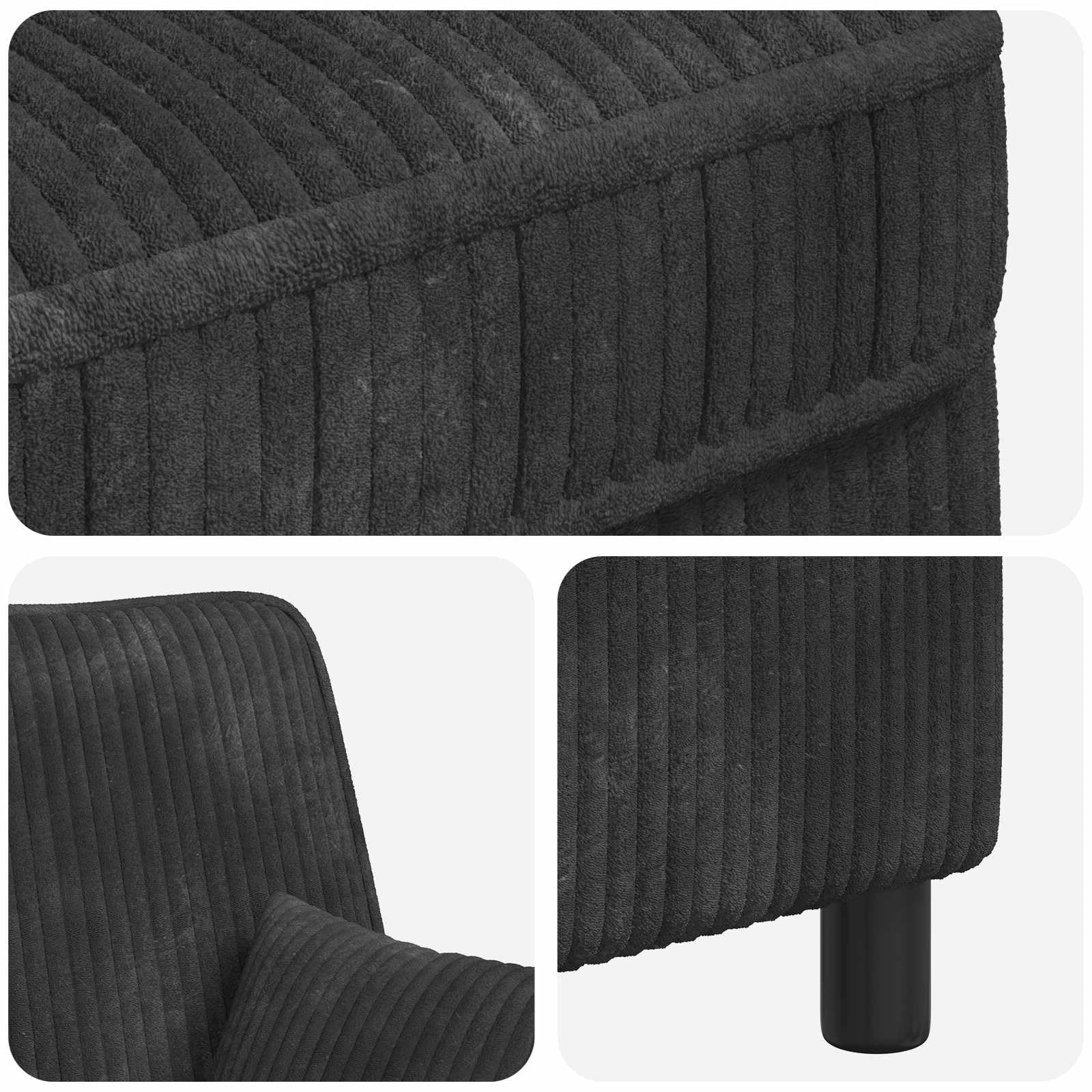 vidaXL Poltrona XL con Cuscini Grigio Scuro Tessuto a 1,5 linee