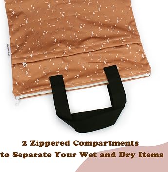 Mama Koala 6 Pcs 5-Layer Natural(No Microfiber) Inserts, with 2 Pack Reusable Hanging Wet Dry Bags