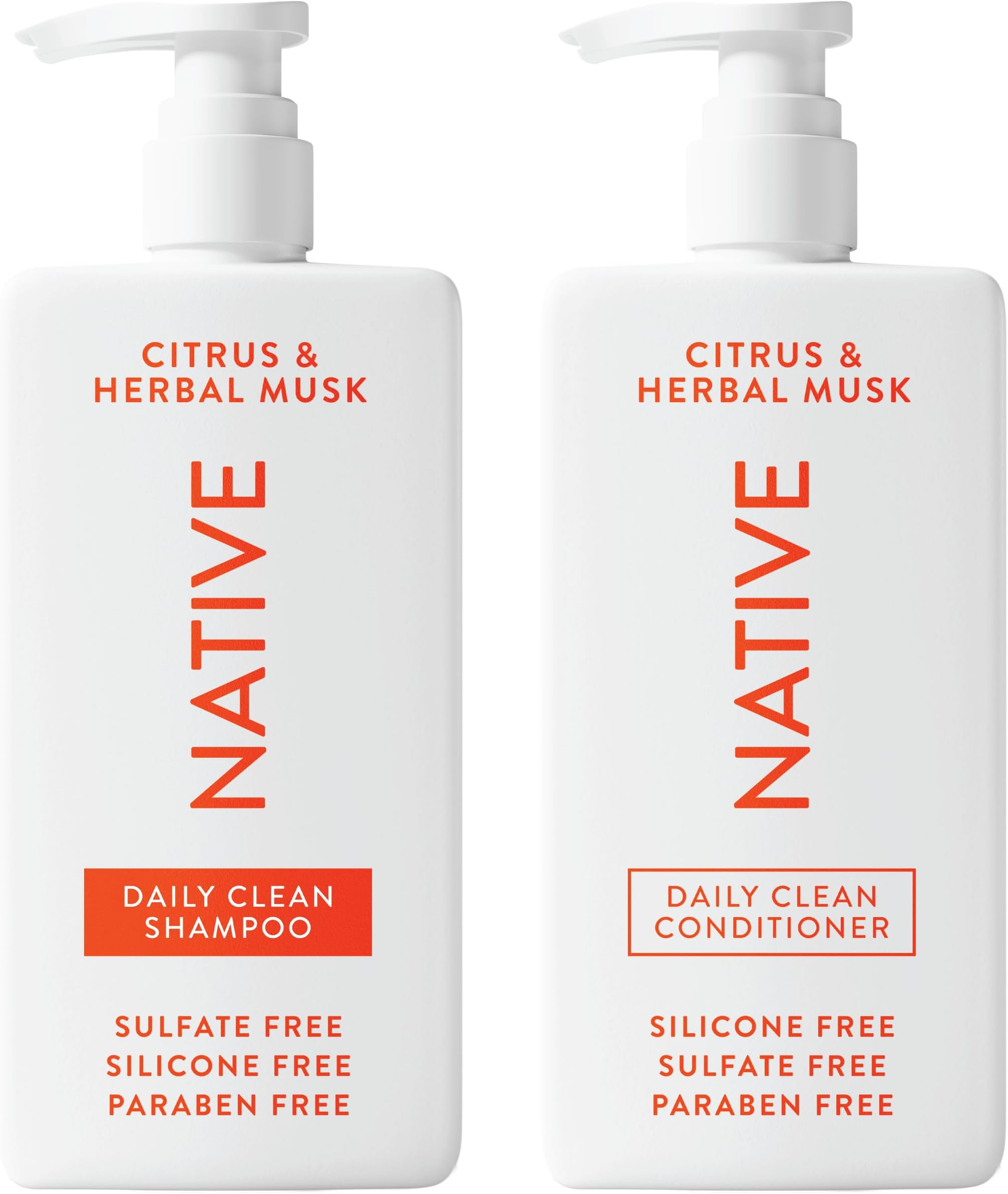 Shampoo and Conditioner contain Naturally Derived Ingredients | All Hair Types, Color & Treated, Fine to Dry Damaged | Sulfate & Dye Free | Citrus & Herbal Musk, 16.5 fl oz each (2 pack)