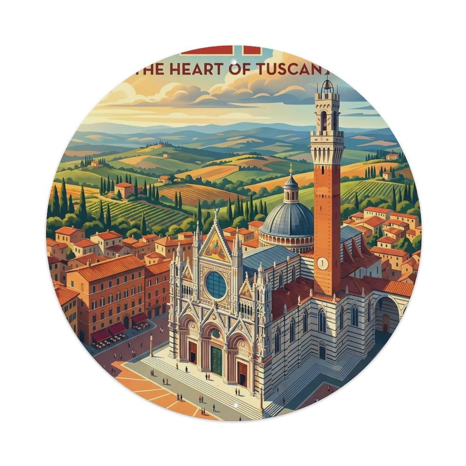 Vintage Travel Siena Italy Breathtaking Metal Tin Sign