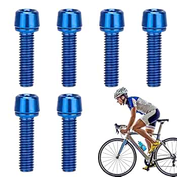ステムボルト M5 セット6本入 ブルー 青 自転車 ステムボルト カラー 青 ブルー 6本 M5×18の通販 by