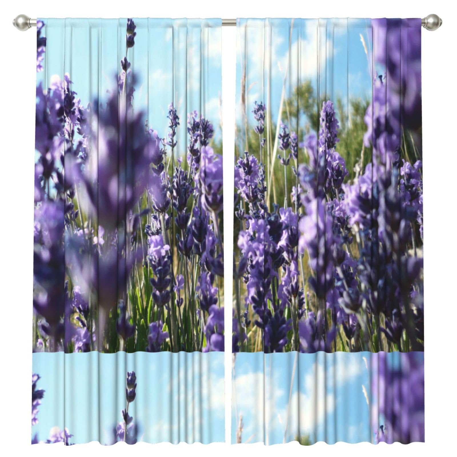 InOmak Lavender, 2 Panels Window Curtains 52 x 84 Inch Blackout Curtains for Living Room Bedroom