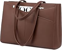 Vista 39 de LOVEVOOK Bolsa para laptop de 15.6 pulgadas para mujer, bolsa de mano impermeable de cuero, maletín para computadora para mujeres de negocios, bolsa