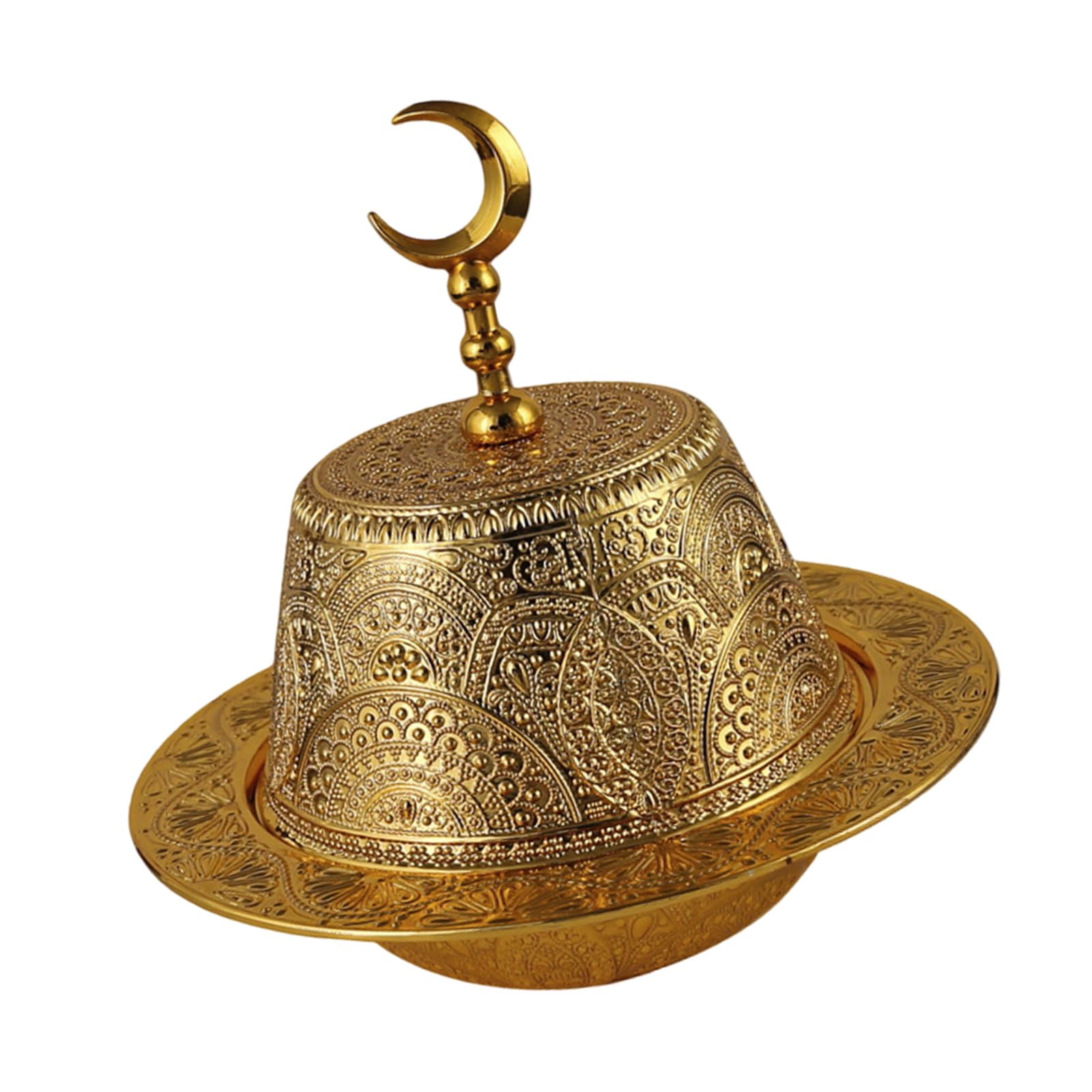 Elnwnnkc Decorative 5.0cm Tall Arabic Pattern Snacks Container Metal Dessert Bowl Great for Home Use and Special Event Arabic Metal Dessert Bowl